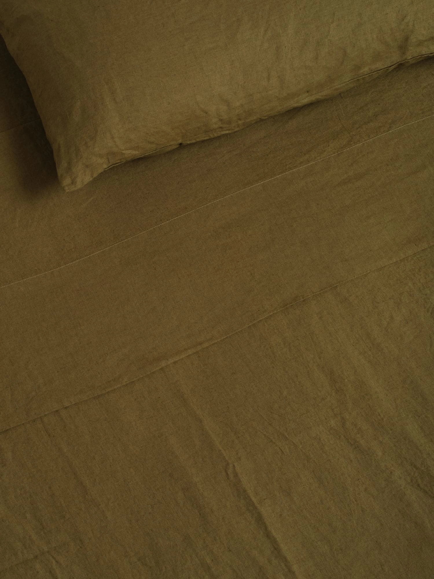 100% Linen Duvet Cover in Olive
