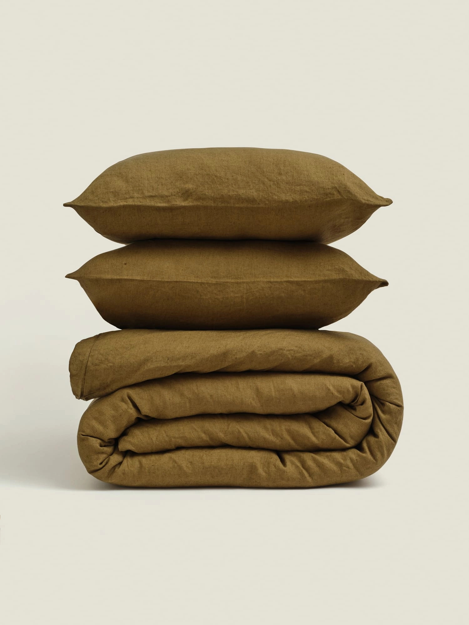 100% Linen Duvet Cover in Olive