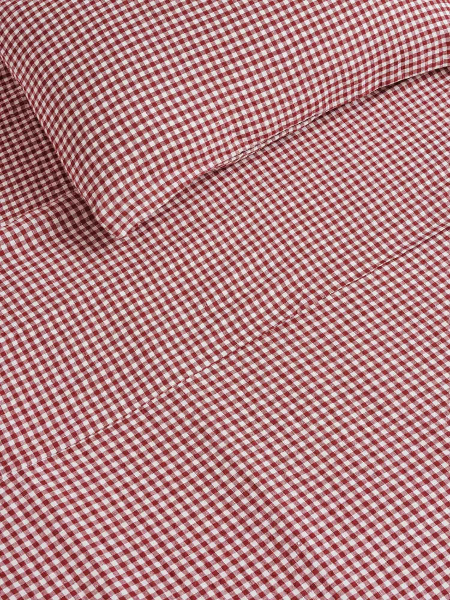100% Linen Duvet Cover in Pinot Gingham