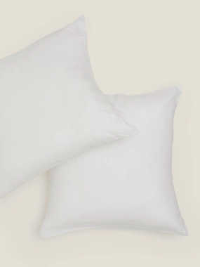 100% Linen European Pillowcase Set (of two) in White