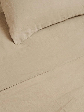 100% Linen Flat Sheet in Natural