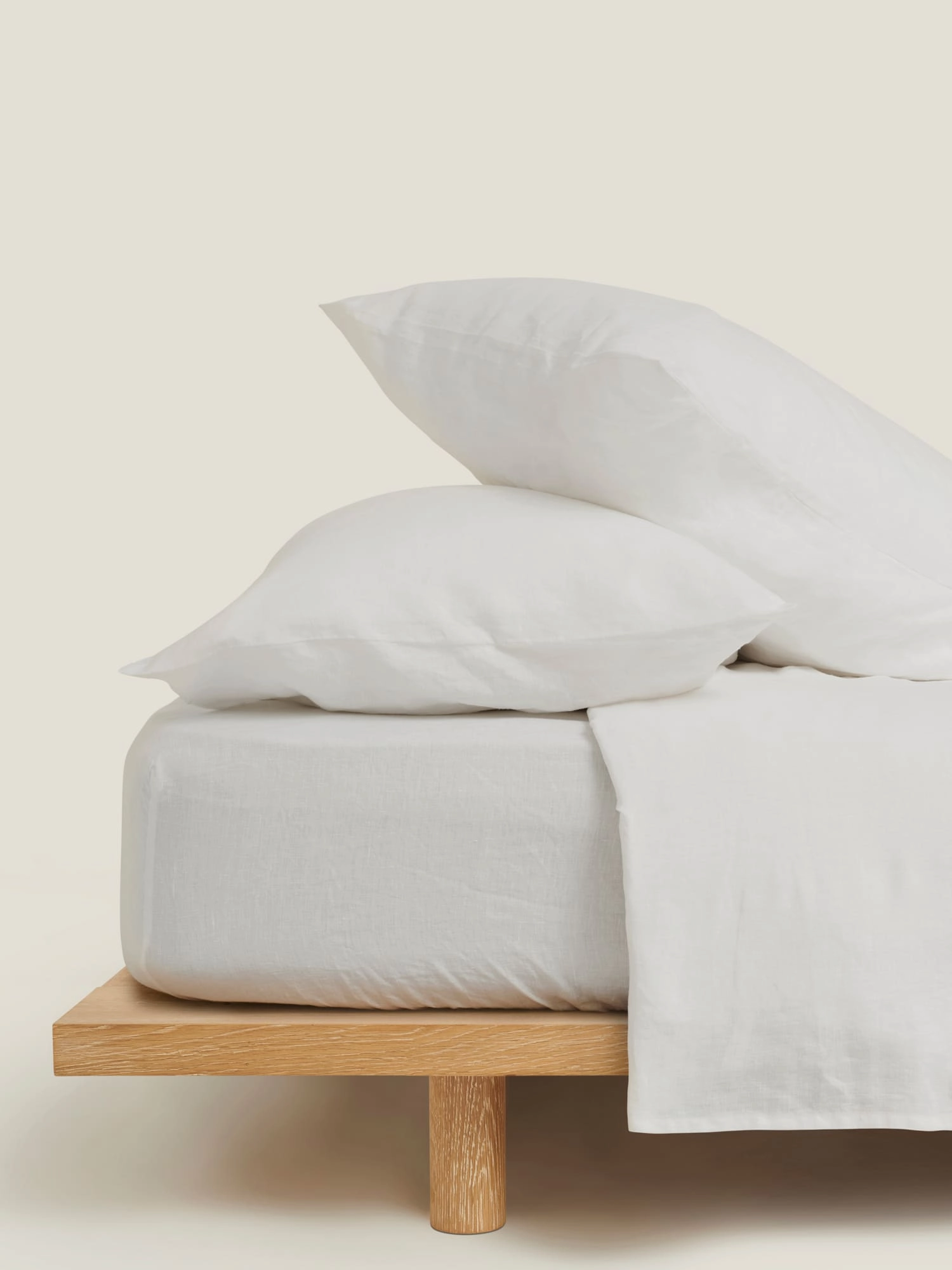 100% Linen Pillowcase Set (of two) in White