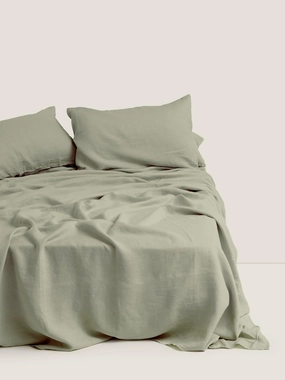 100% Linen Sheet Set in Sage