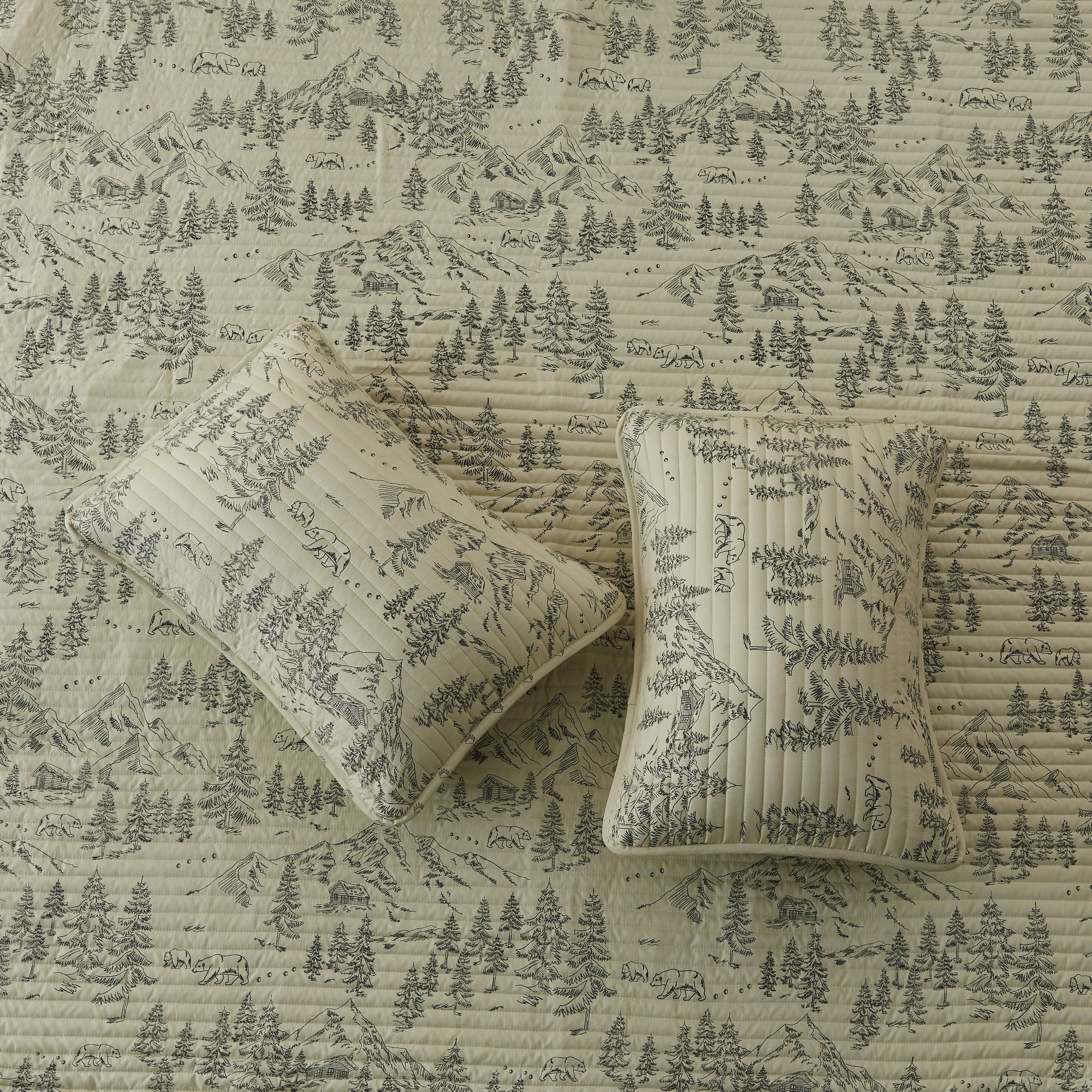 3 Piece Lodge Printed Quilt - Moonlight Ridge