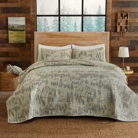 3 Piece Lodge Printed Quilt - Moonlight Ridge