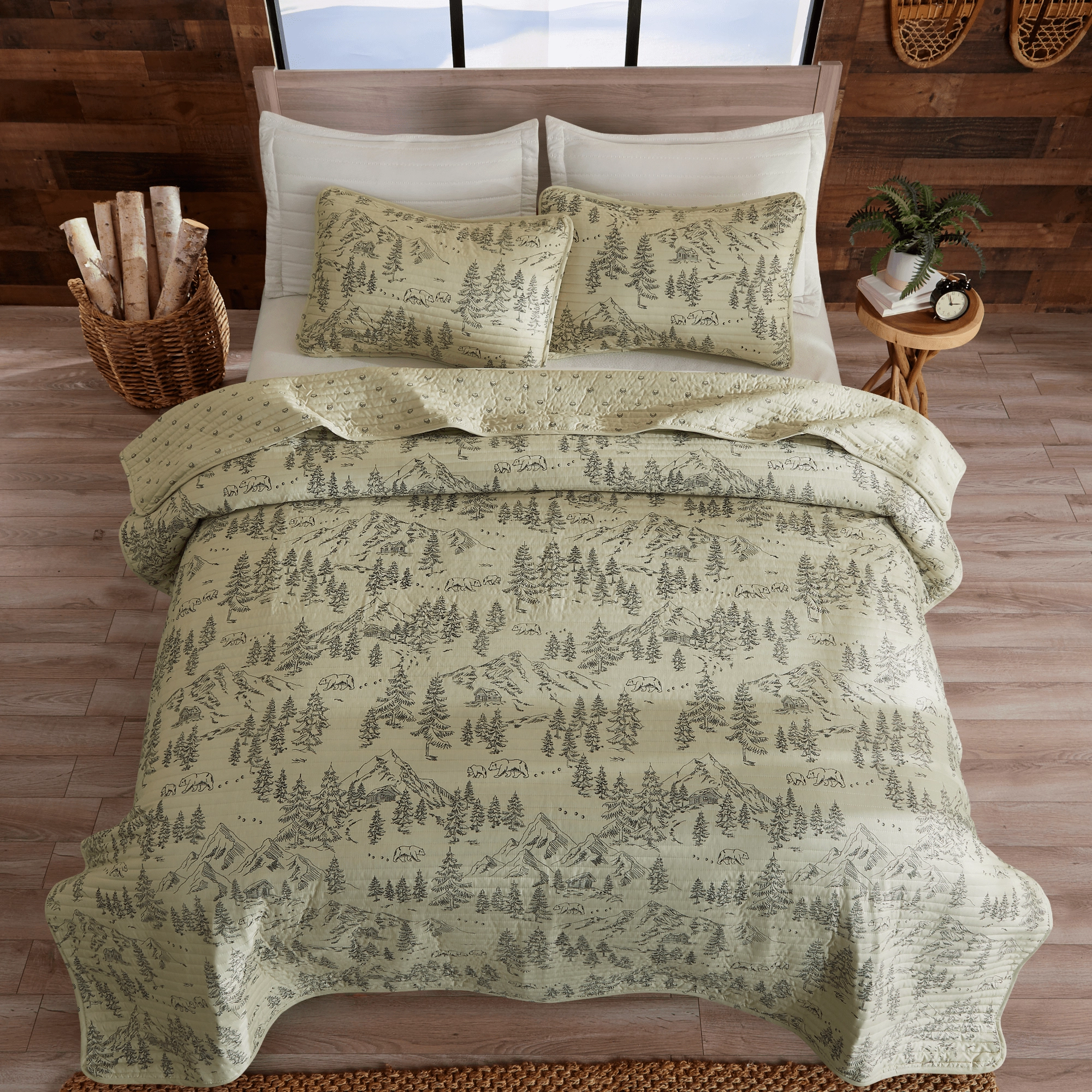 3 Piece Lodge Printed Quilt - Moonlight Ridge