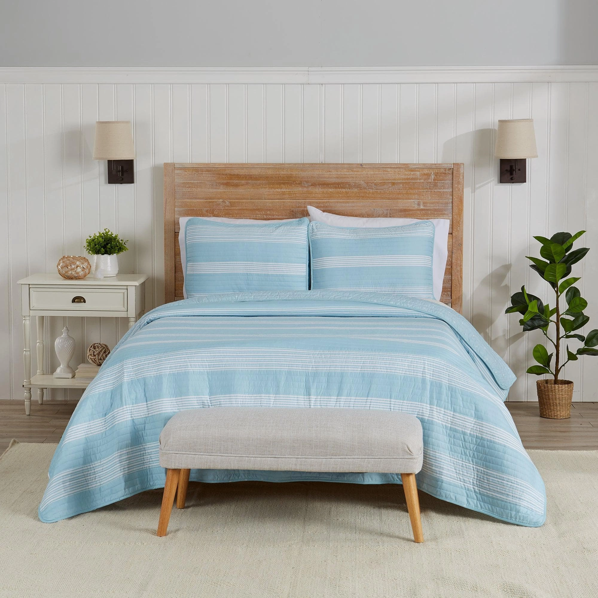 3-Piece Stripe Quilt - Madelina Collection