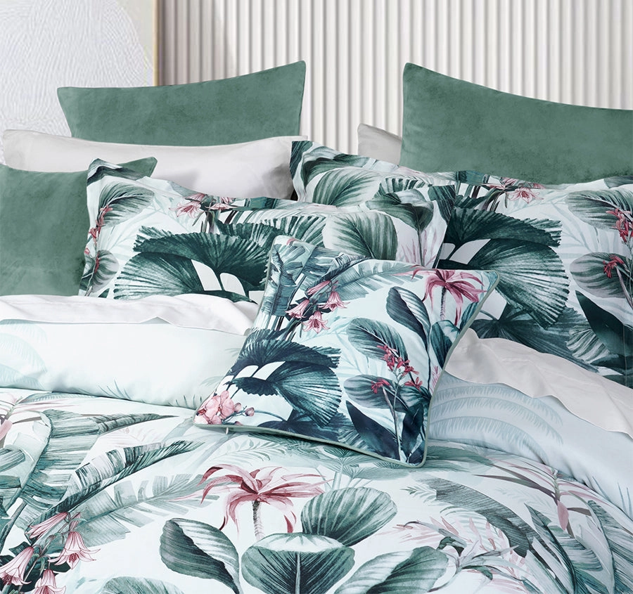Abbey Quilt Cover Set Range Green