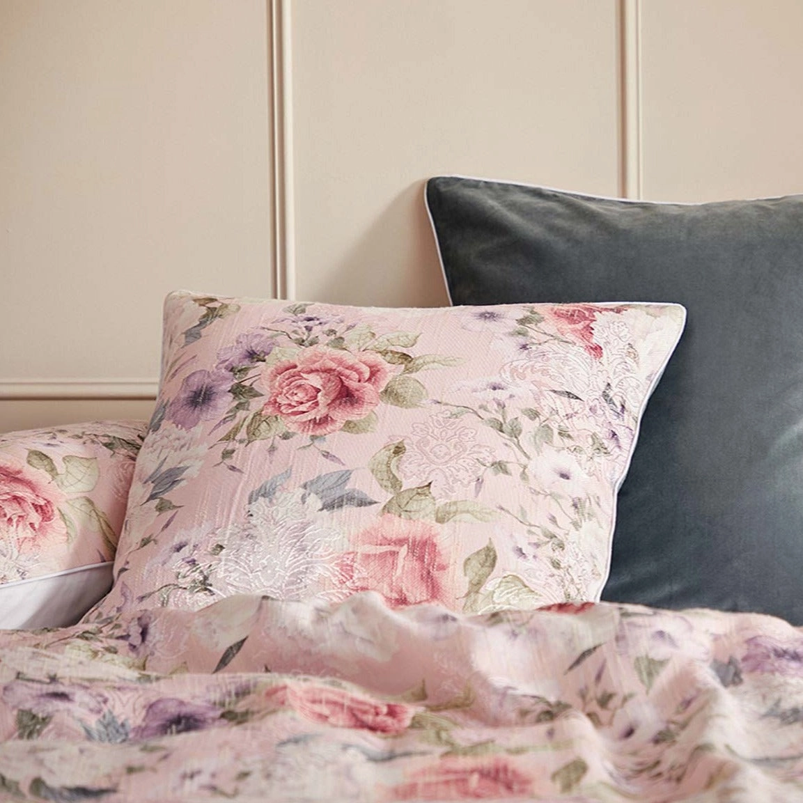 Alana Peach Quilt Cover Set by Logan and Mason Platinum