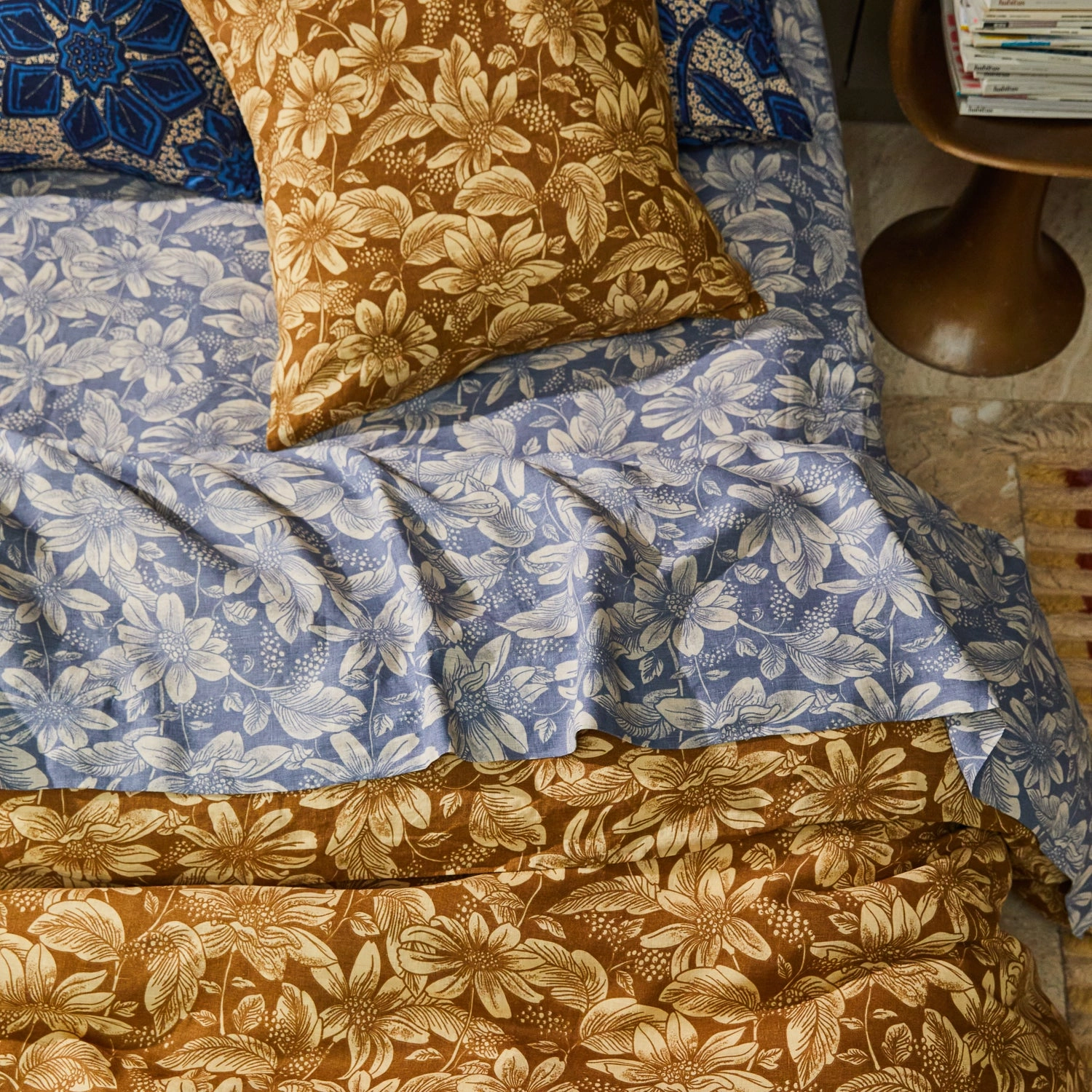 Amrita Linen Quilt Cover - Ginger