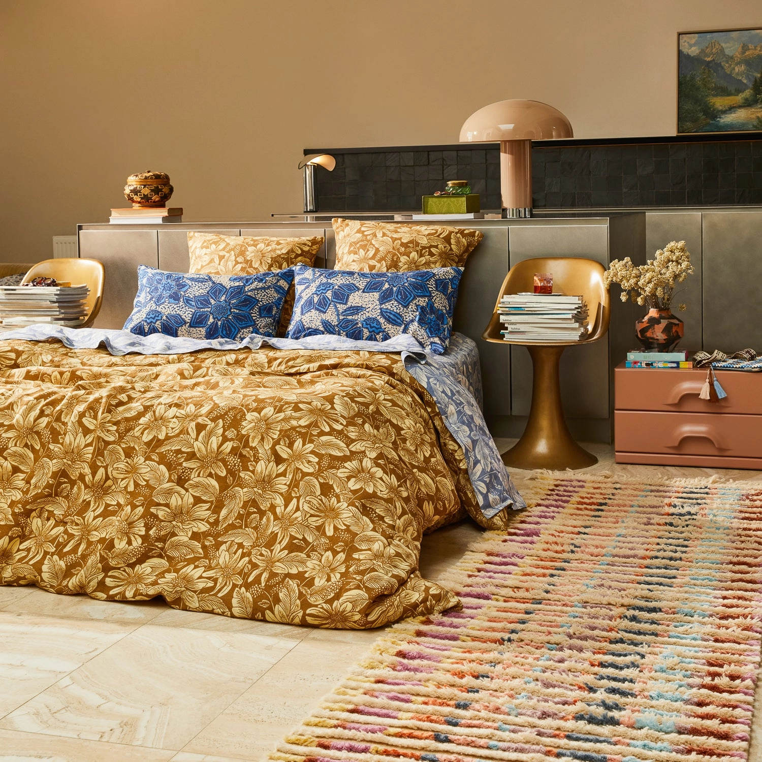 Amrita Linen Quilt Cover - Ginger