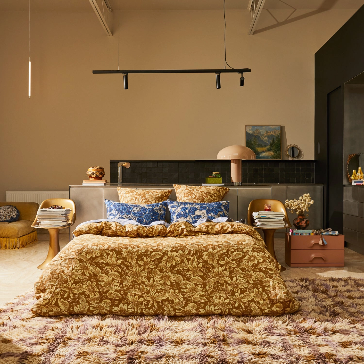 Amrita Linen Quilt Cover - Ginger