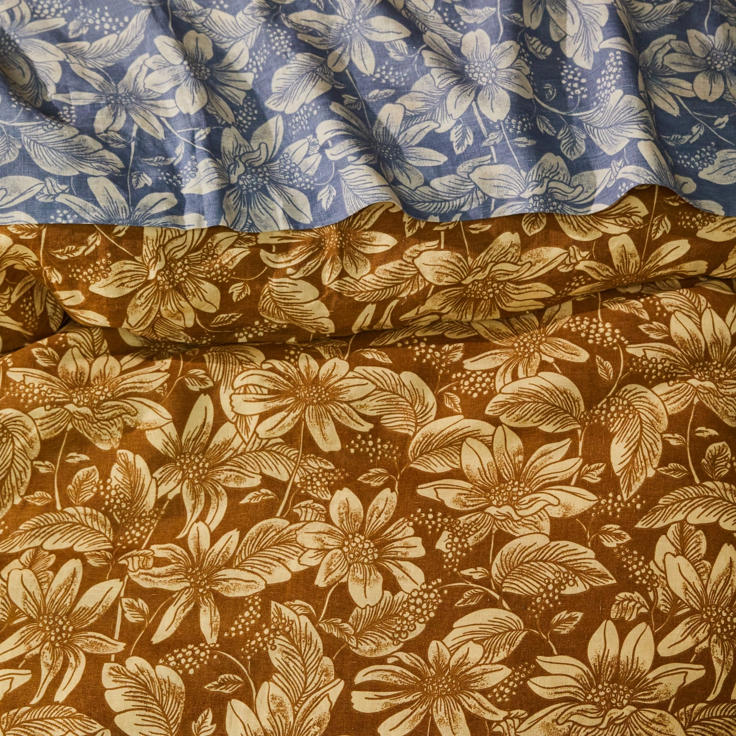 Amrita Linen Quilt Cover - Ginger