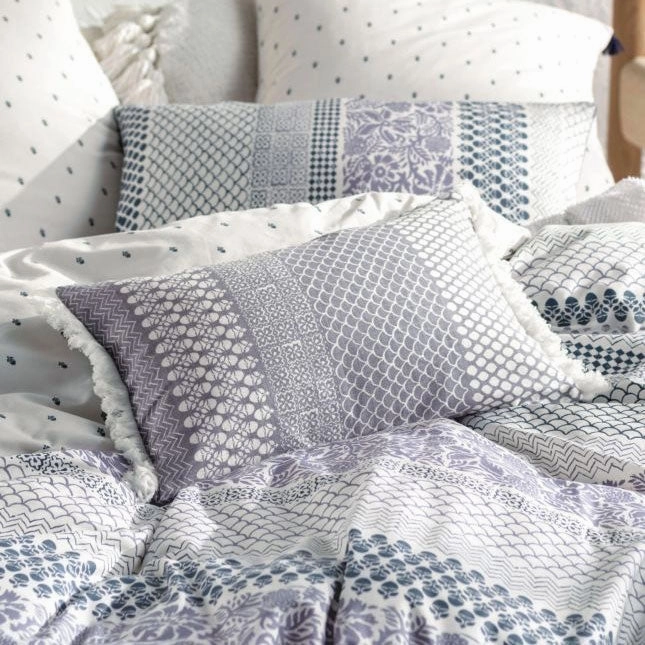 Anika Blue Cushion 35 x 55cm by Linen House