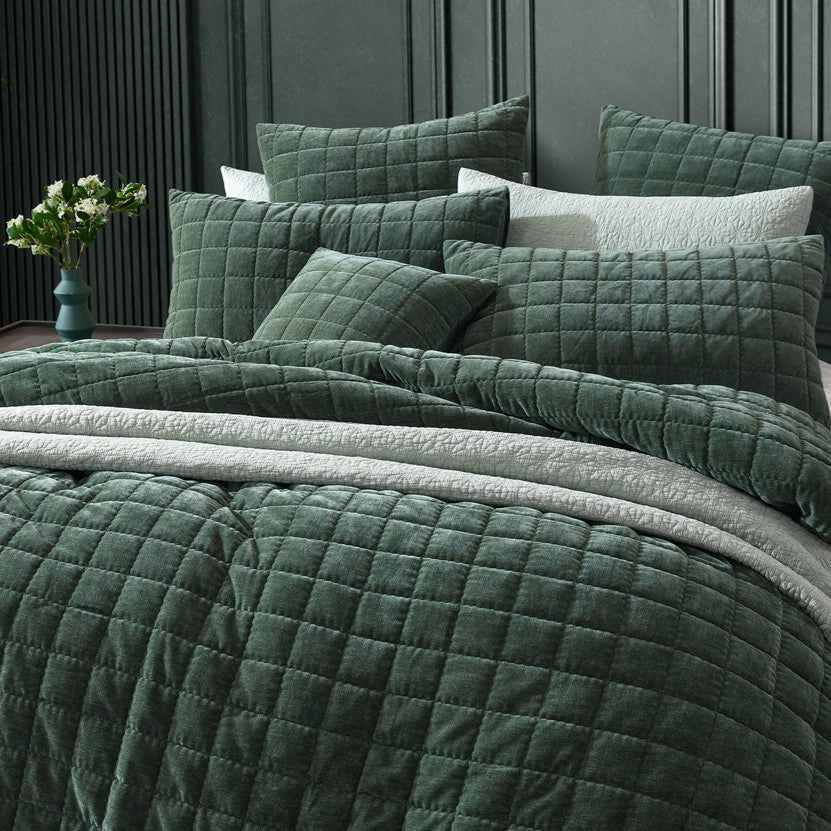 Apollo Cilantro Quilt Cover Set by Logan and Mason Platinum