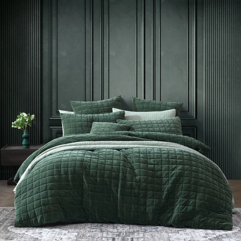 Apollo Cilantro Quilt Cover Set by Logan and Mason Platinum