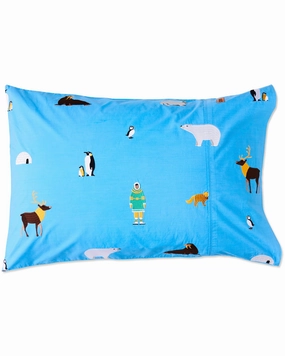 Arctic Circle Embroidered Cotton Pillowcase