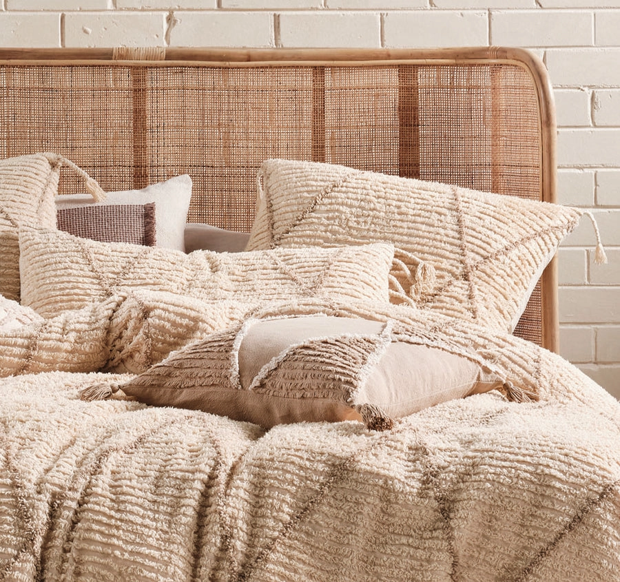 Asha Quilt Cover Set Range Sand