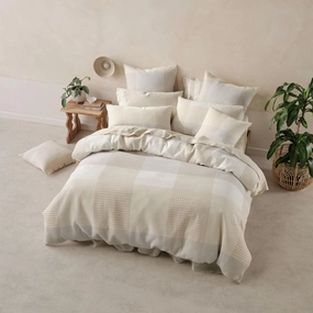 Baleares Vanilla Quilt Cover Set by Linen House