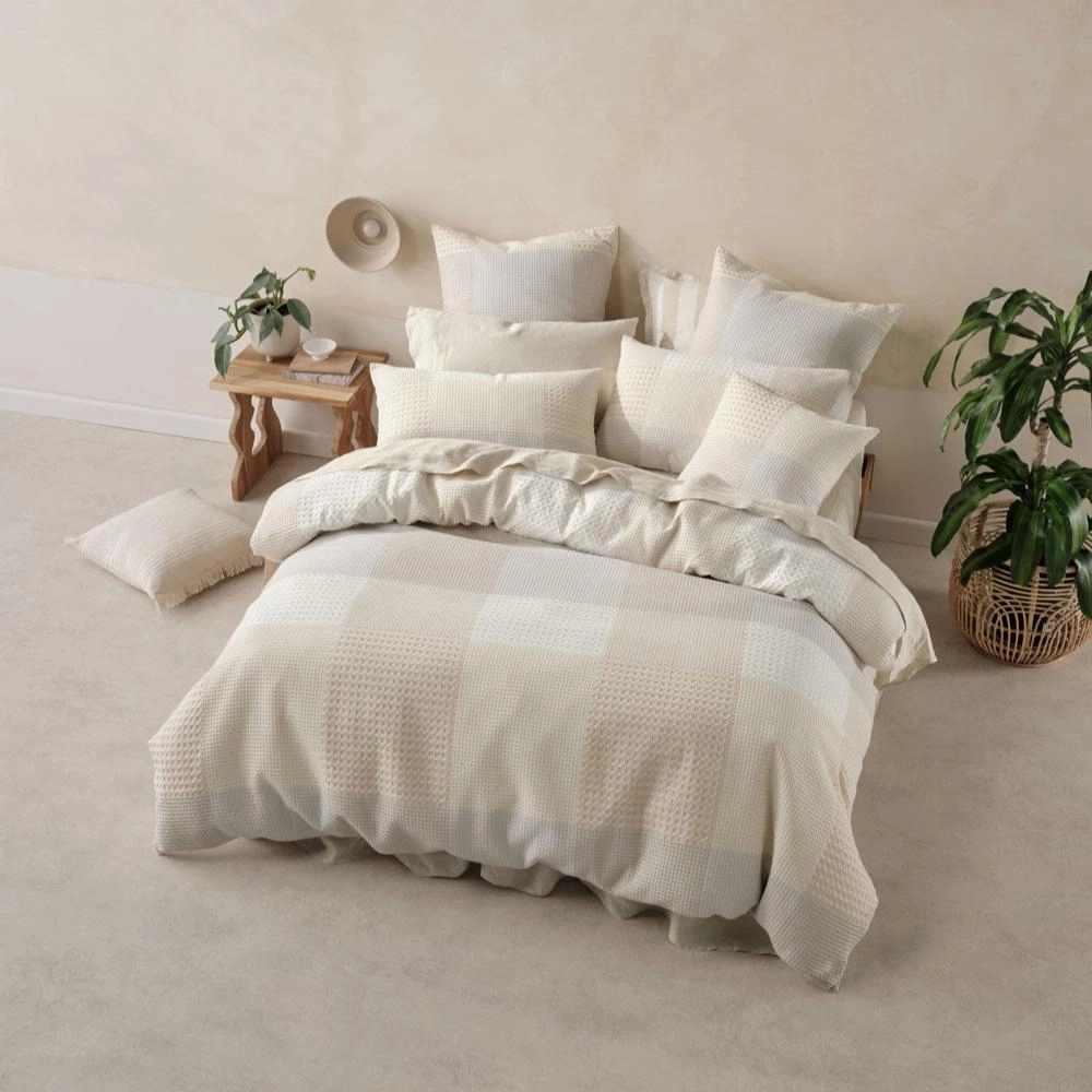 Baleares Vanilla Quilt Cover Set by Linen House