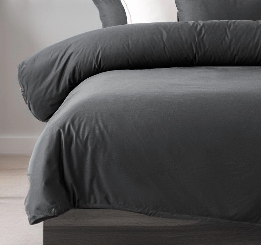 Bamboo Eco 400THC Cotton Quilt Cover Set Range Charcoal