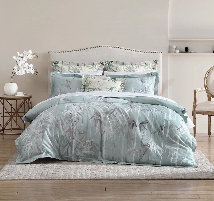 Bamboo Florette Quilt Cover Set Range Sage