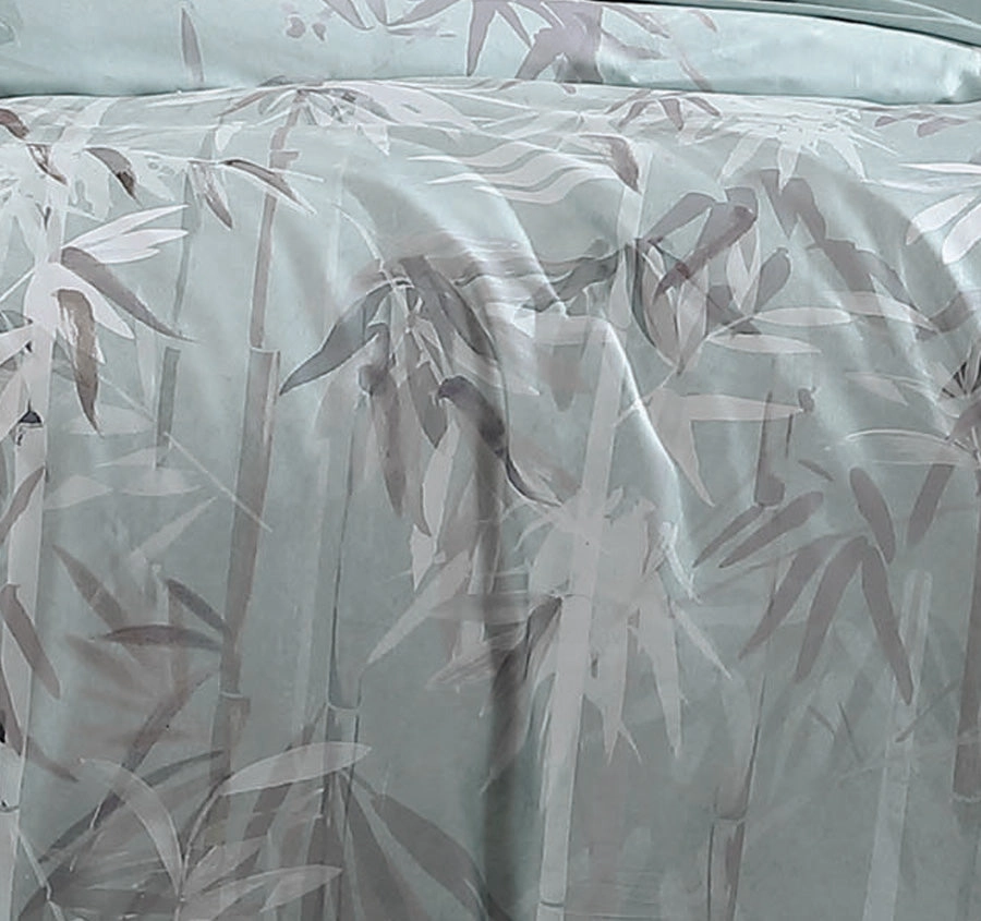 Bamboo Florette Quilt Cover Set Range Sage