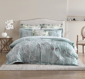 Bamboo Florette Quilt Cover Set Range Sage