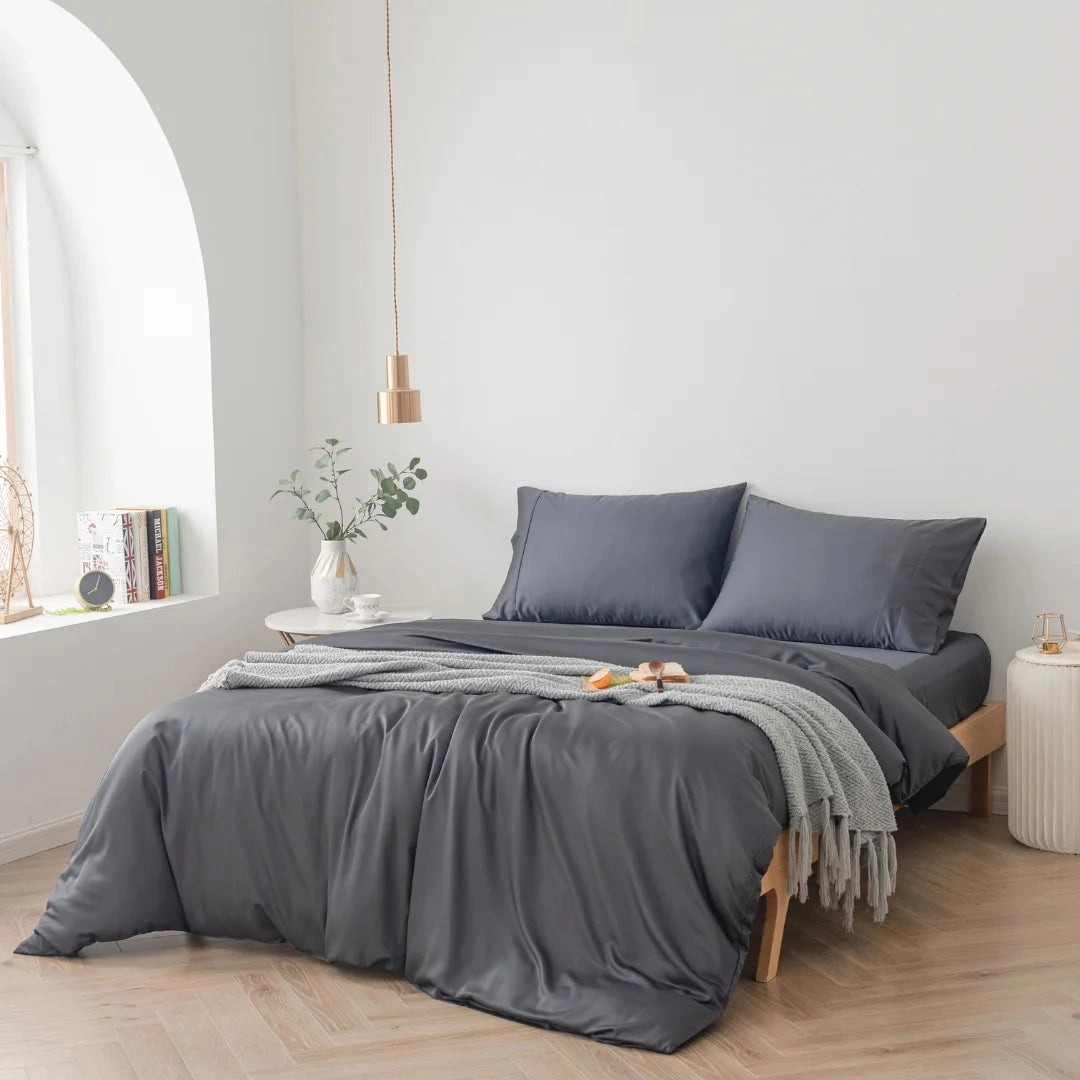 Bamboo Quilt Cover - Charcoal