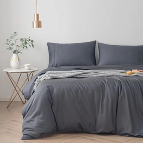 Bamboo Quilt Cover - Charcoal