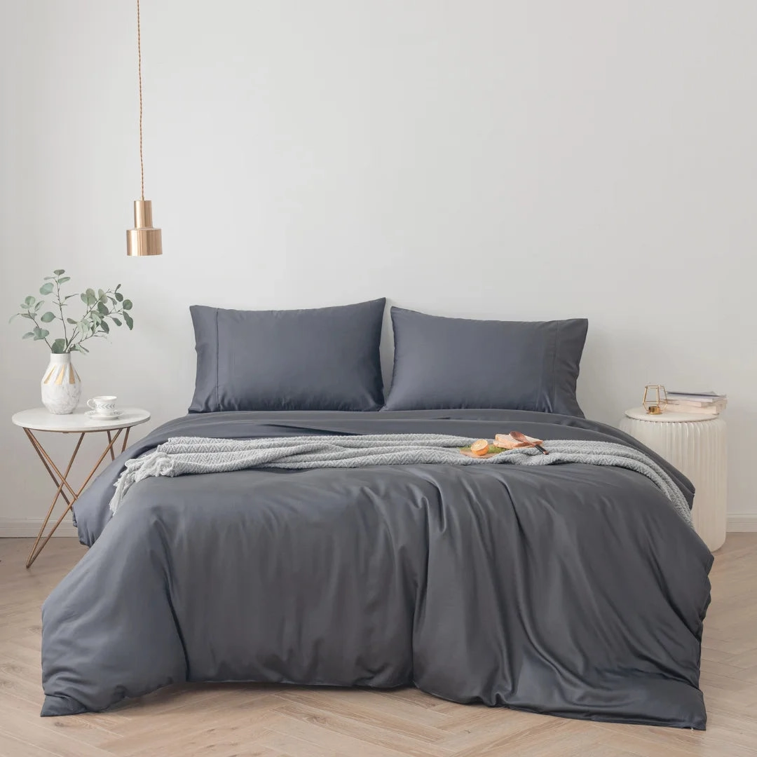 Bamboo Quilt Cover - Charcoal
