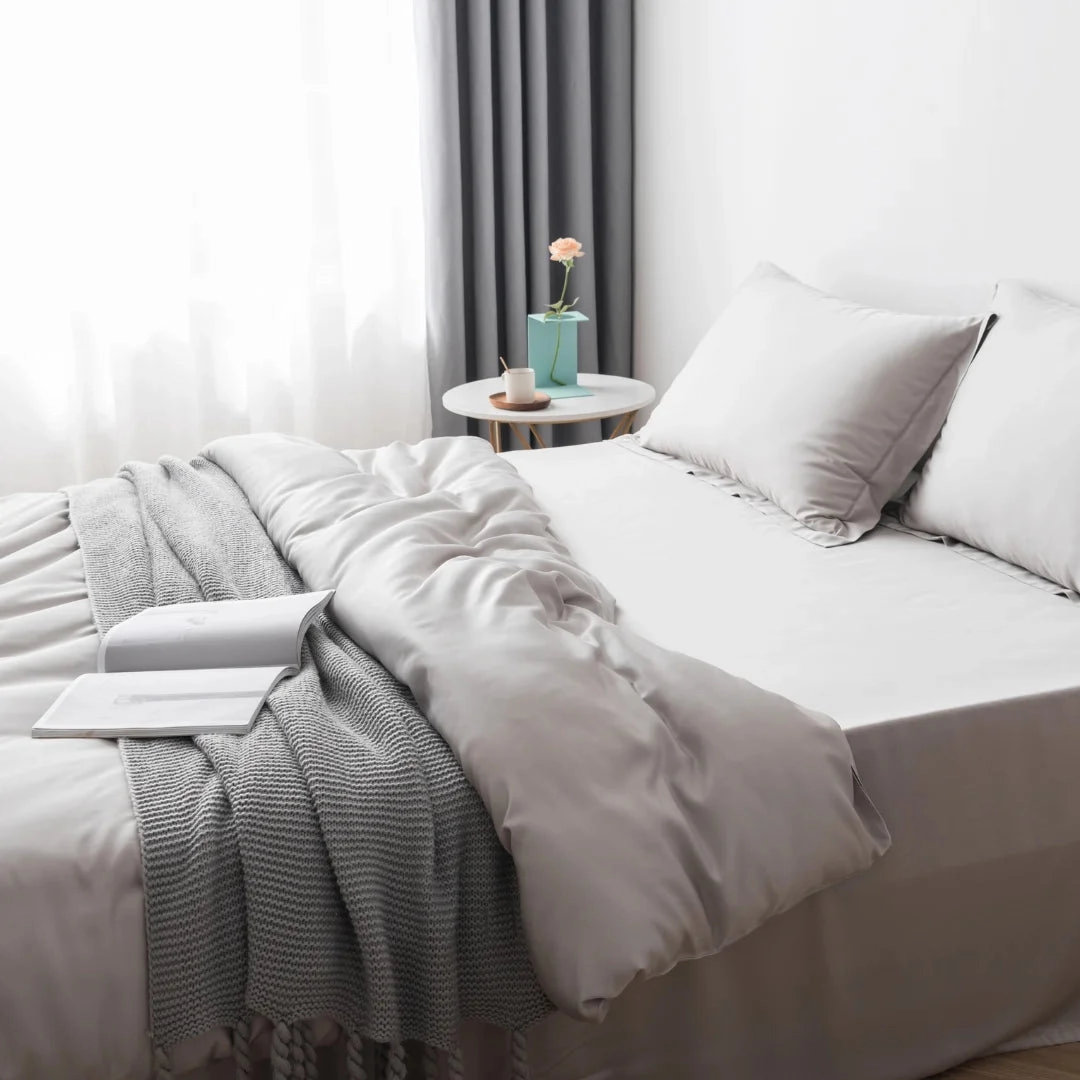 Bamboo Quilt Cover - Silver