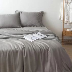 Bamboo Quilt Cover - Stone Grey