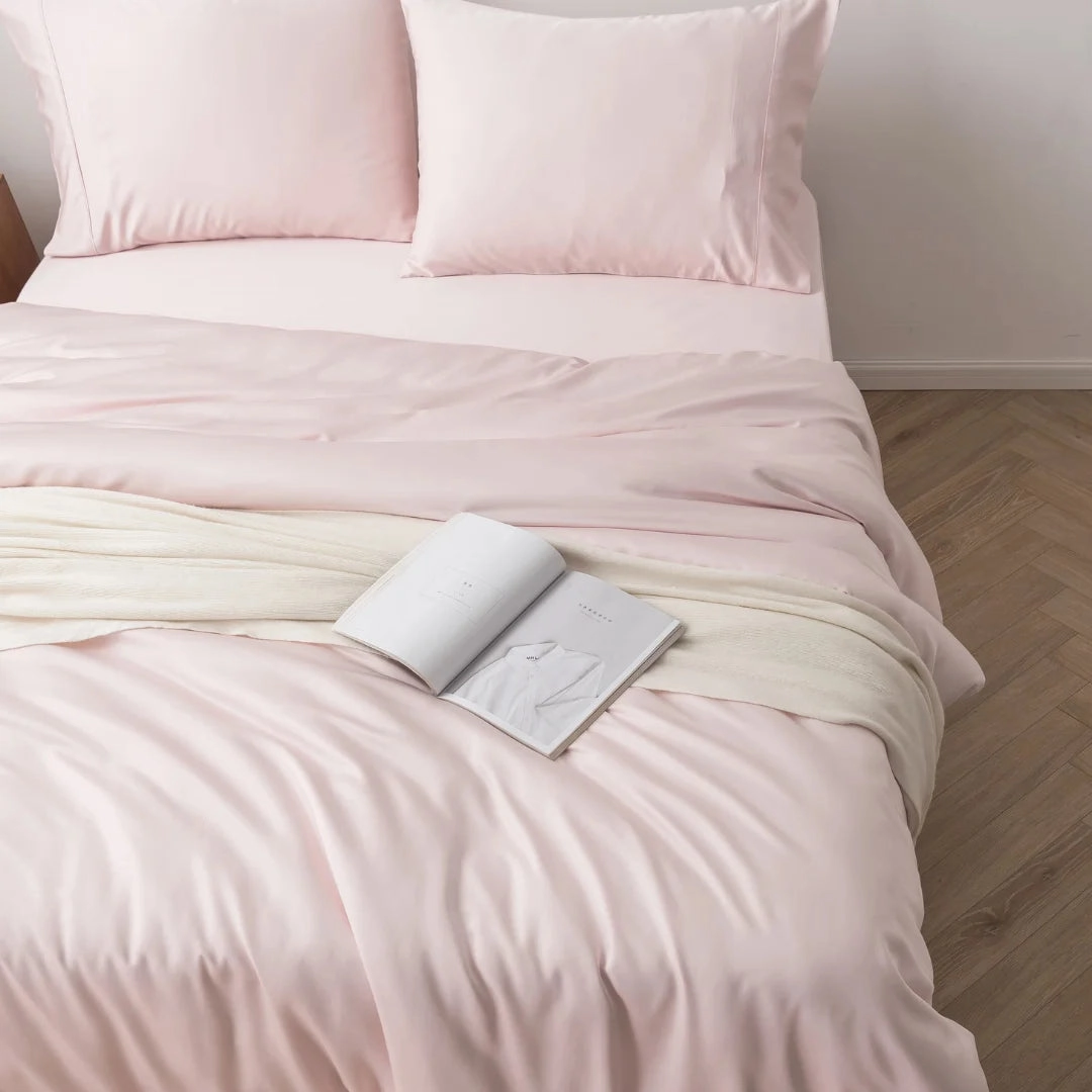 Bamboo Quilt Cover Set - Blush