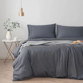 Bamboo Quilt Cover Set - Charcoal