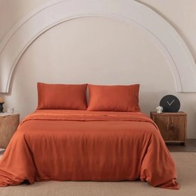 Bamboo Quilt Cover Set - Copper Sunset