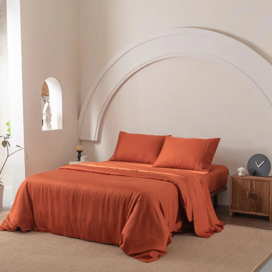 Bamboo Quilt Cover Set - Copper Sunset