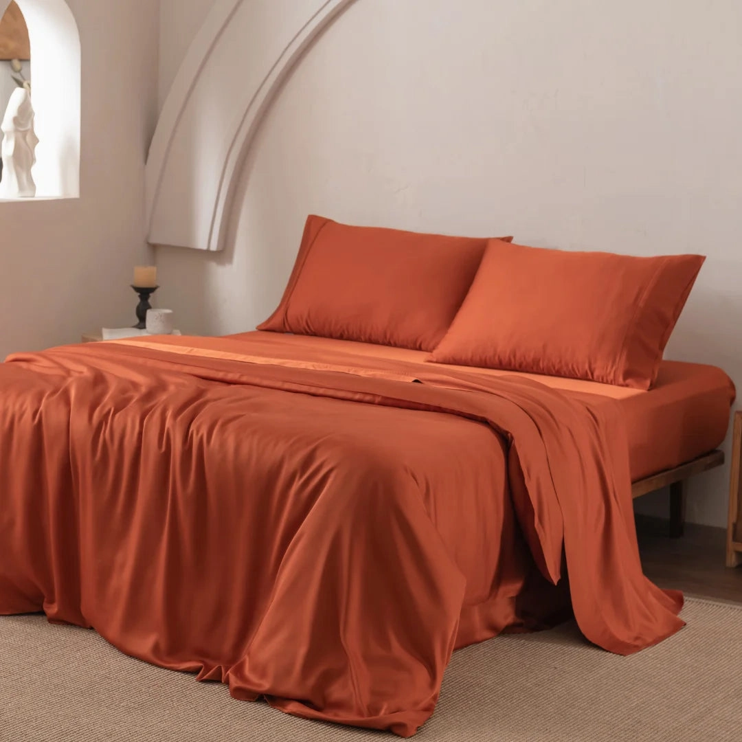 Bamboo Quilt Cover Set - Copper Sunset