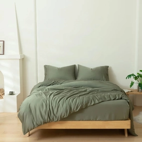 Bamboo Quilt Cover Set - Moss