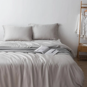 Bamboo Quilt Cover Set - Silver