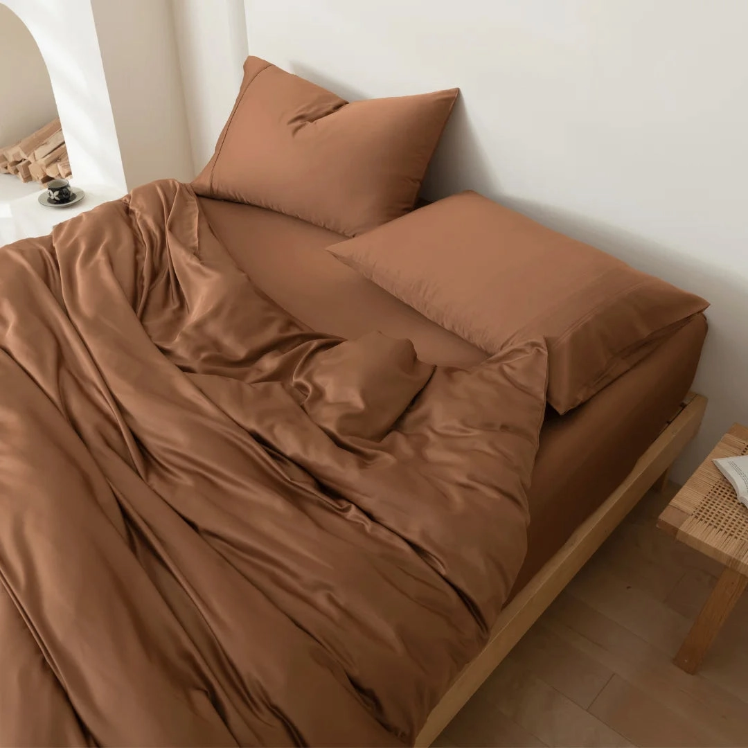 Bamboo Quilt Cover Set - Terracotta
