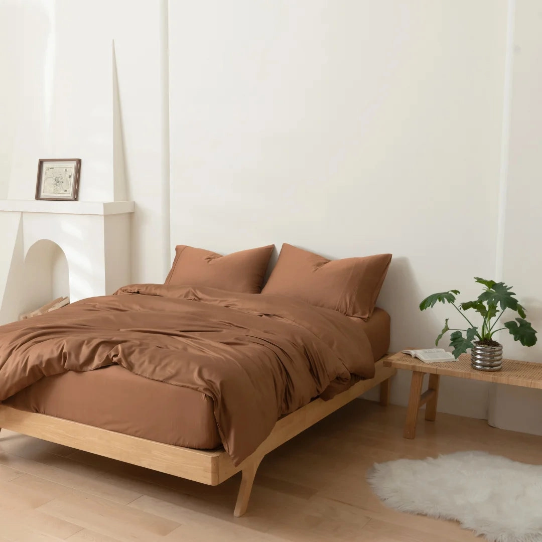 Bamboo Quilt Cover Set - Terracotta