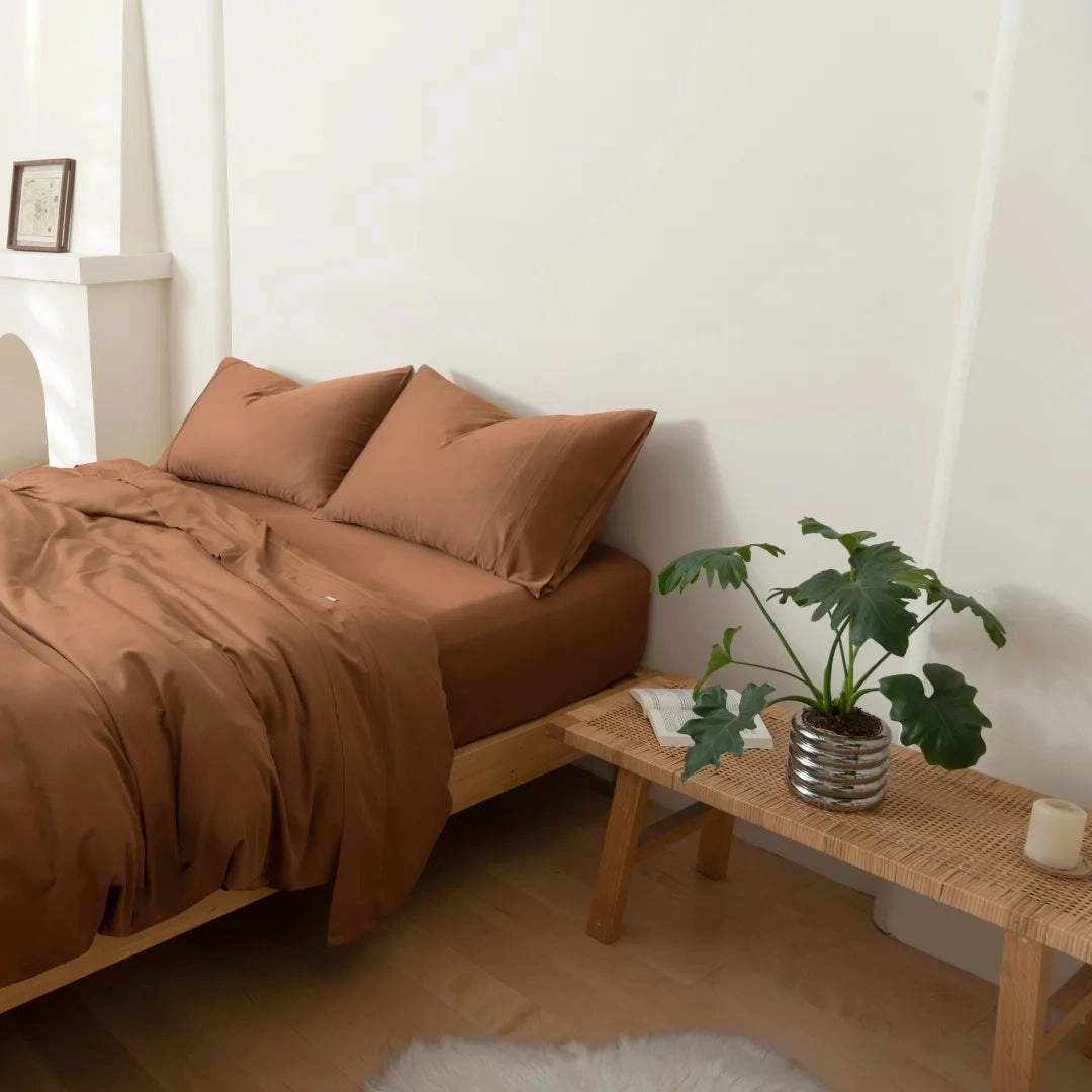 Bamboo Quilt Cover Set - Terracotta