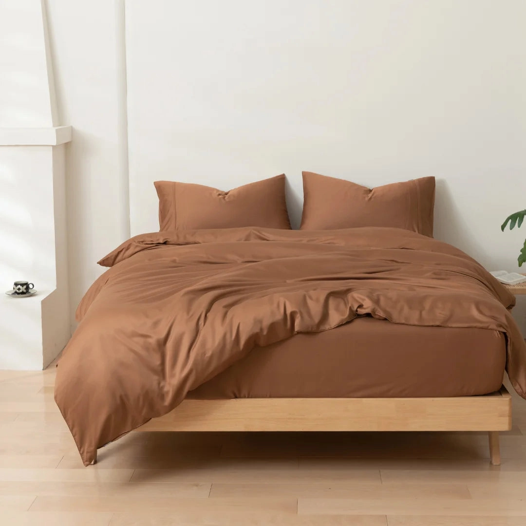 Bamboo Quilt Cover Set - Terracotta