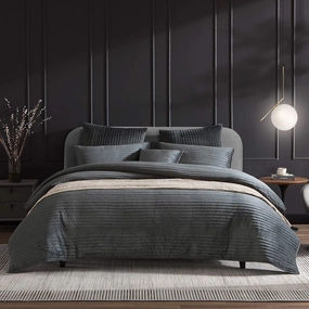 Barlow Slate Quilt Cover Set by Private Collection