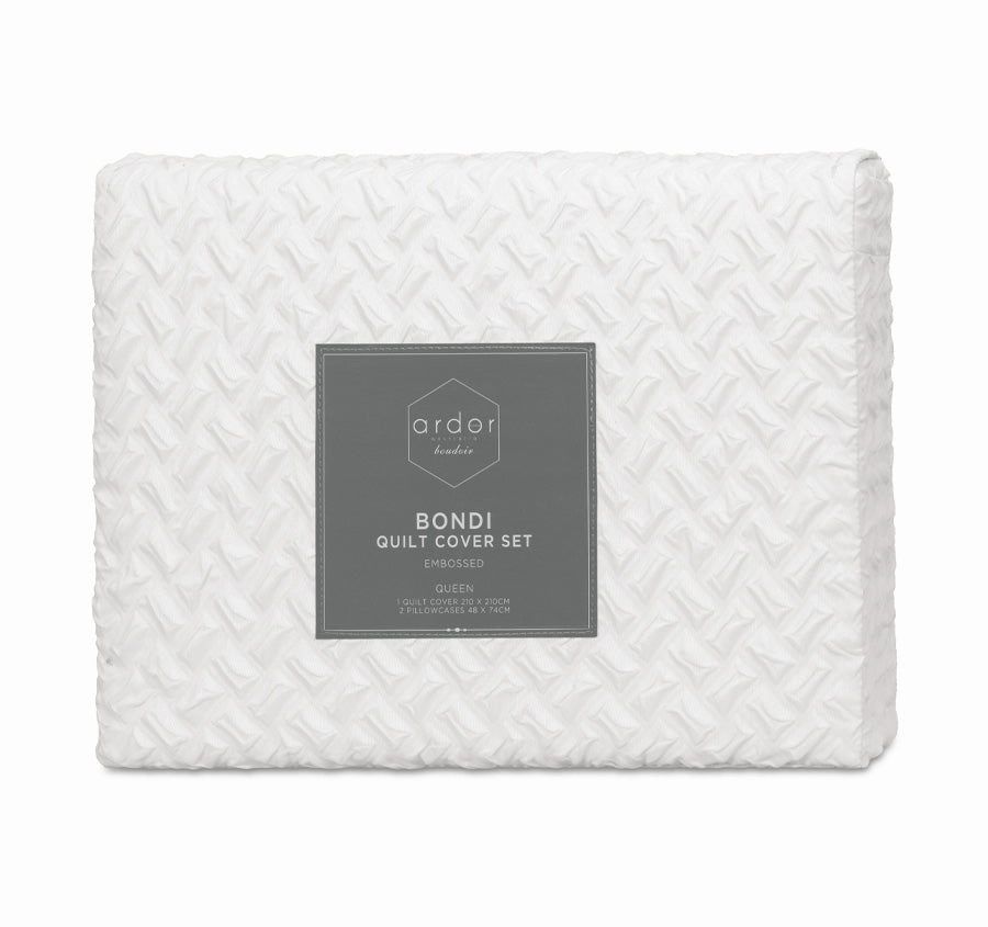 Bondi Quilt Cover Set Range White