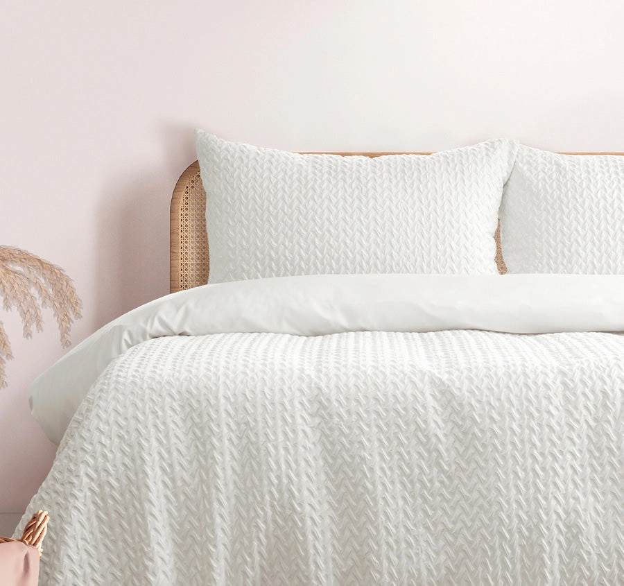 Bondi Quilt Cover Set Range White