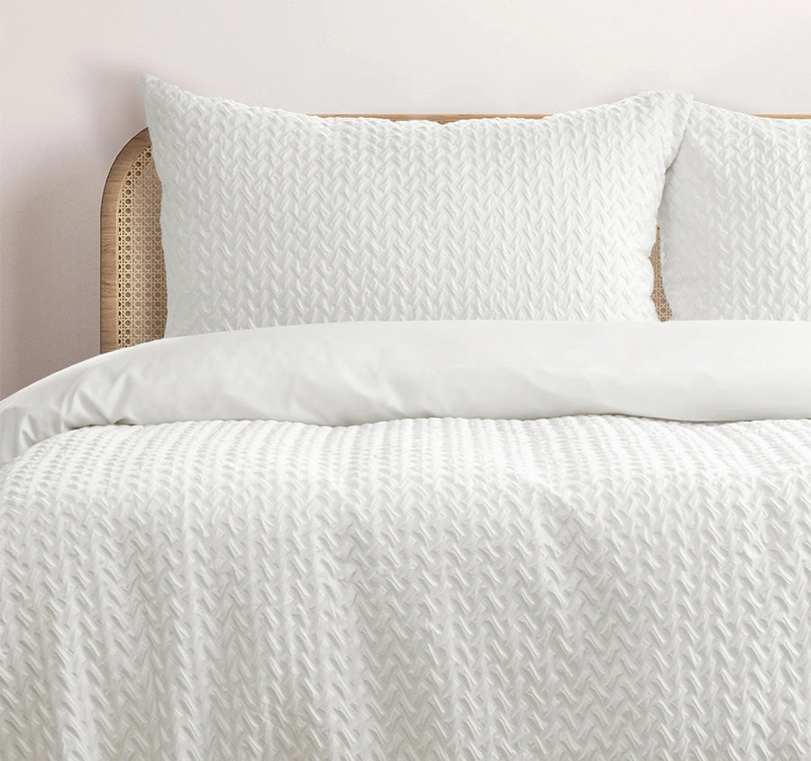 Bondi Quilt Cover Set Range White