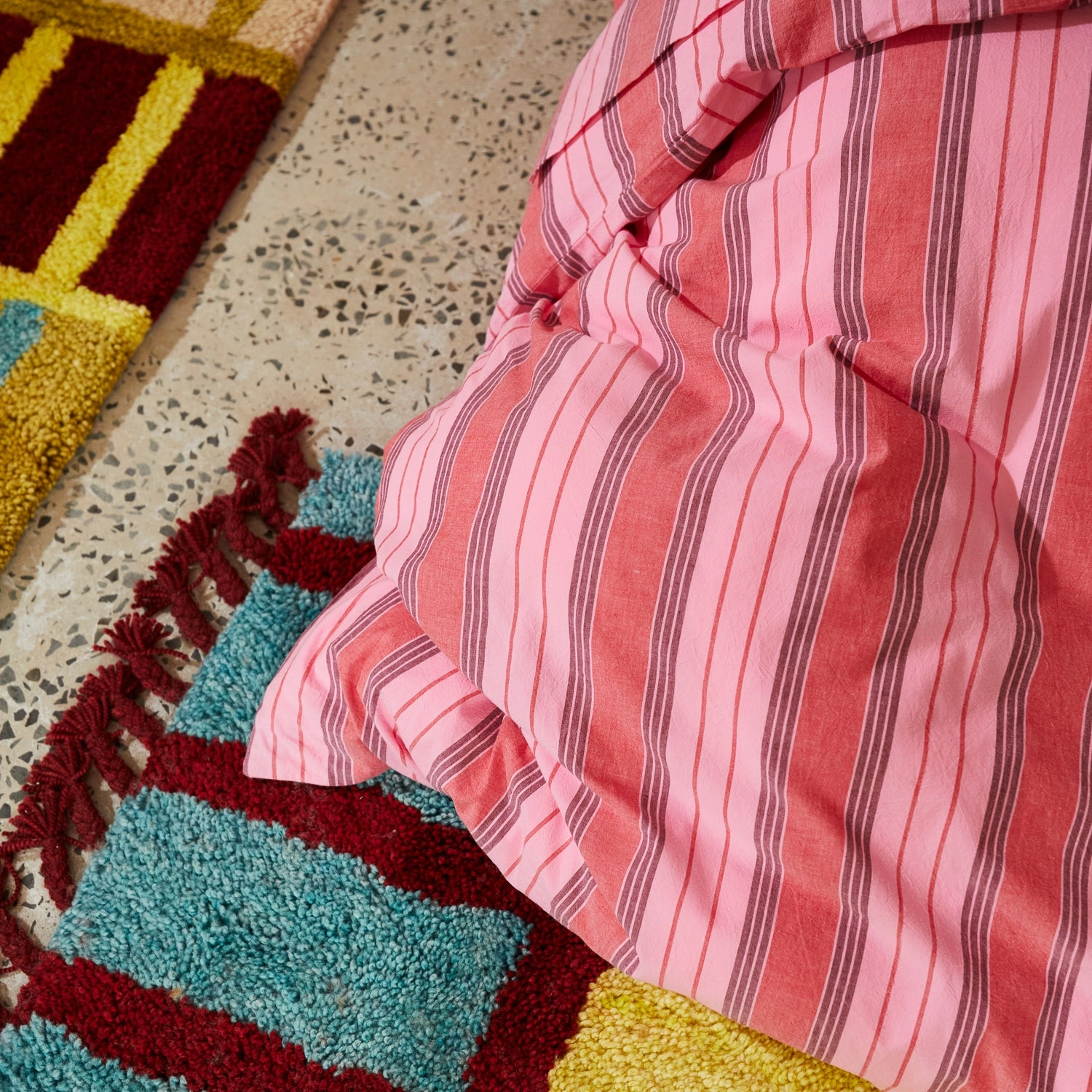 Brigitte Cotton Quilt Cover - Scarlet