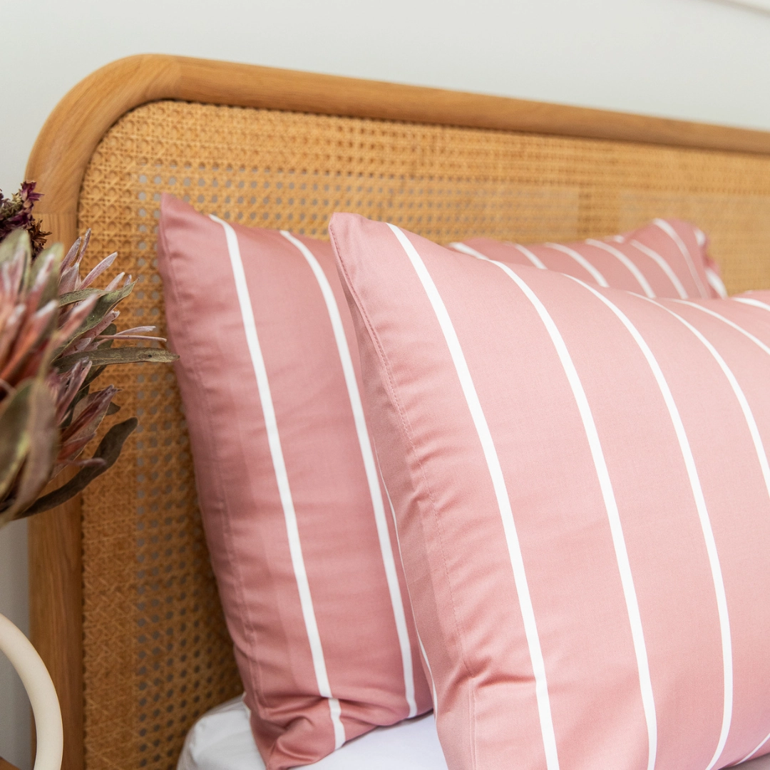 Brooklyn Stripe Bamboo Cotton Quilt Cover Set - Dust